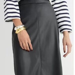 J.Crew No. 3 Pencil Skirt in Faux Leather Black Size 12